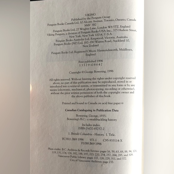Bowering’s BC:  A Swashbuckling History (1997). Hardcover. BC history Canadiana - Picture 3 of 11